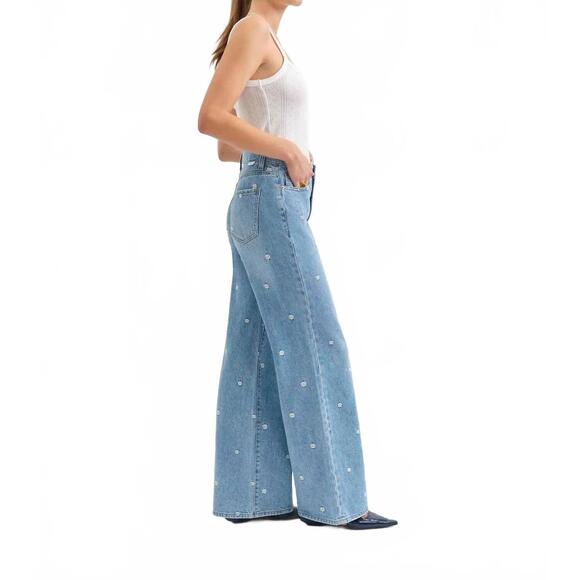 NEW DAZE far out high rise wide leg jean in daze-y - Picture 4 of 5